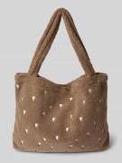 STUDIO NOOS Handtasche mit Teddyfell und langen Tragegriffen in Taupe,...