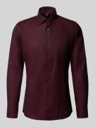 OLYMP No. Six Super Slim Fit Businesshemd mit Kentkragen in Bordeaux, ...