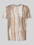 CARLO COLUCCI T-Shirt mit Label-Print in Beige, Größe XL