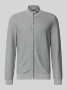 OLYMP Level Five Strickjacke mit Strukturmuster in Silber, Größe L