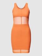 Calvin Klein Jeans Minikleid mit Meshbesatz in Orange, Größe XL