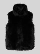 Amber & June Weste mit Kunstfellbesatz in Black, Größe 34