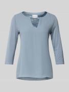 comma Longsleeve mit Tunikakragen in Rauchblau, Größe 42