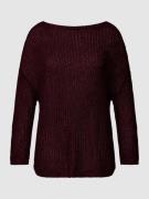 Betty Barclay Strickpullover mit Lochmuster in Bordeaux, Größe 38