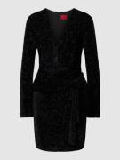 HUGO Minikleid mit Raffungen Modell 'Kimbali' in Black, Größe 44