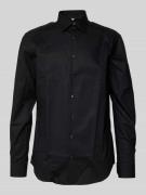 Jake*s Regular Fit Business-Hemd aus Popeline in Black, Größe 41/42