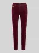 Marc Cain Skinny Fit Stoffhose mit Zier-Stitching in Bordeaux, Größe 4...