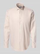 Jake*s Regular Fit Business-Hemd mit Knopfleiste in Sand, Größe 39/40
