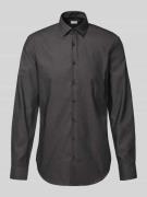 Jake*s Slim Fit Business-Hemd mit Knopfleiste in Anthrazit, Größe 41/4...