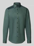 Jake*s Slim Fit Business-Hemd mit Strukturmuster in Bottle, Größe 41/4...