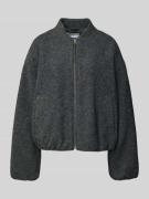 Jake*s Casual Bomberjacke mit Stehkragen in Mittelgrau Melange, Größe ...