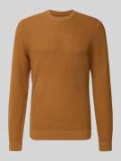 MCNEAL Strickpullover mit gerippten Abschlüssen in Cognac Melange, Grö...