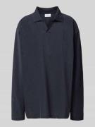 Lindbergh Oversized Poloshirt mit Strukturmuster in Dunkelblau, Größe ...