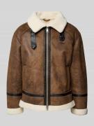 Lindbergh Jacke in Leder-Optik in Mittelbraun, Größe M