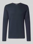 Lindbergh Longsleeve mit Rundhalsausschnitt und Label-Detail in Dunkel...