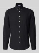 Lindbergh Freizeithemd mit Button-Down-Kragen in Black, Größe L