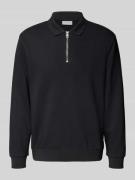 Lindbergh Relaxed Fit Poloshirt mit Label-Detail in Black, Größe L