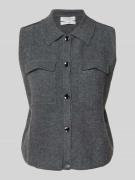 Christian Berg Woman Wollshirt mit Umlegekragen in Mittelgrau Melange,...