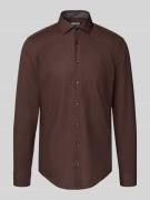 SEIDENSTICKER Slim Fit Business-Hemd mit Knopfleiste in Dunkelbraun, G...