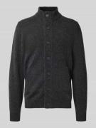 Barbour Regular Fit Strickjacke aus echter Wolle in Graphit, Größe XXL