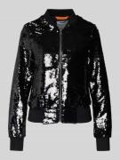 Original Bombers Bomberjacke mit Pailletten und Reißverschluss in Blac...