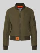 Original Bombers Bomberjacke mit Label-Patch in Khaki, Größe L