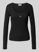 Calvin Klein Jeans Longsleeve mit Label-Detail in Black, Größe XL