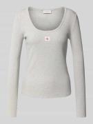 Calvin Klein Jeans Longsleeve mit Label-Detail in Hellgrau, Größe L