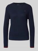 Tommy Hilfiger Regular Fit Pullover aus reiner Baumwolle in Marine, Gr...
