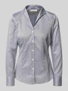 ETERNA Hemdbluse aus reiner Baumwolle mit Allover-Print in Offwhite, G...