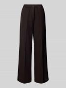 Marc O'Polo Regular Fit Hose mit weitem Bein in Dunkelbraun, Größe 34