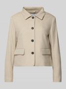 More & More Relaxed Fit Jacke mit Viskose-Anteil in Taupe, Größe 34