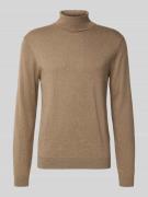 Casual Friday Rollkragenpullover mit Kaschmir-Anteil in Beige, Größe X...