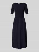 comma Midikleid aus Viskose-Mix mit Rundhalsausschnitt in Dunkelblau, ...