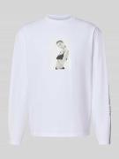 CK Calvin Klein Longsleeve mit Motiv-Print in Weiss, Größe L
