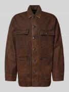 G-Star Raw Relaxed Fit Jacke in Leder-Optik Modell 'Chore' in Rostrot,...