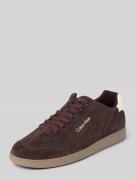 CK Calvin Klein Ledersneaker mit Label-Schriftzug in Dunkelbraun, Größ...
