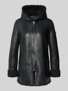 Cabrini Ledermantel aus echtem Lammfellnappa in Black, Größe 36