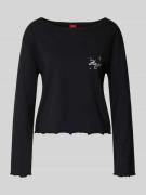 HUGO Regular Fit Langarmshirt mit Baumwollanteil in Black, Größe L