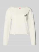 HUGO Regular Fit Langarmshirt mit Baumwollanteil in Offwhite, Größe L