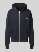 Pegador Oversized Sweatjacke mit Logo-Stitching und Kapuze in Black, G...