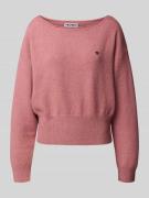 Review Oversized Strickpullover mit U-Boot-Ausschnitt in Altrosa Melan...
