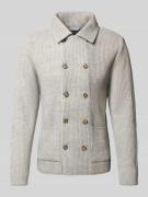 Manuel Ritz Strickjacke mit aufgesetzten Eingrifftaschen in Hellgrau, ...