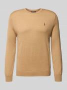 Polo Ralph Lauren Strickpullover aus Merinowolle in Camel, Größe L