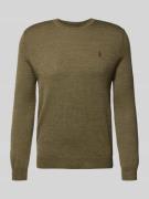 Polo Ralph Lauren Strickpullover aus Merinowolle in Oliv, Größe L