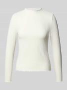 Only Slim Fit Langarmshirt mit Viskose-Anteil Modell 'LEMMA' in Offwhi...