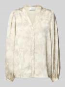 Neo Noir Bluse mit Ballonärmeln und Serafino-Ausschnitt in Weiss, Größ...