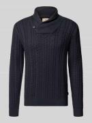 Jack & Jones Premium Strickpullover mit Stehkragen in Marine, Größe L