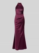 Rinascimento Abendkleid mit Zierfalten in Bordeaux, Größe M