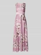 Rinascimento Abendkleid mit floralem Allover-Print in Altrosa, Größe L